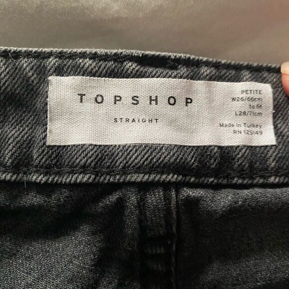 Topshop Straight Leg Jeans with Raw Hem size 26 Petite - Picture 5 of 8